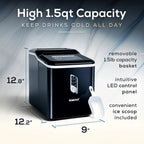 Igloo Self-Cleaning Countertop Ice Maker, 1.5 qt, 26 lbs/24 Hours, Aqua