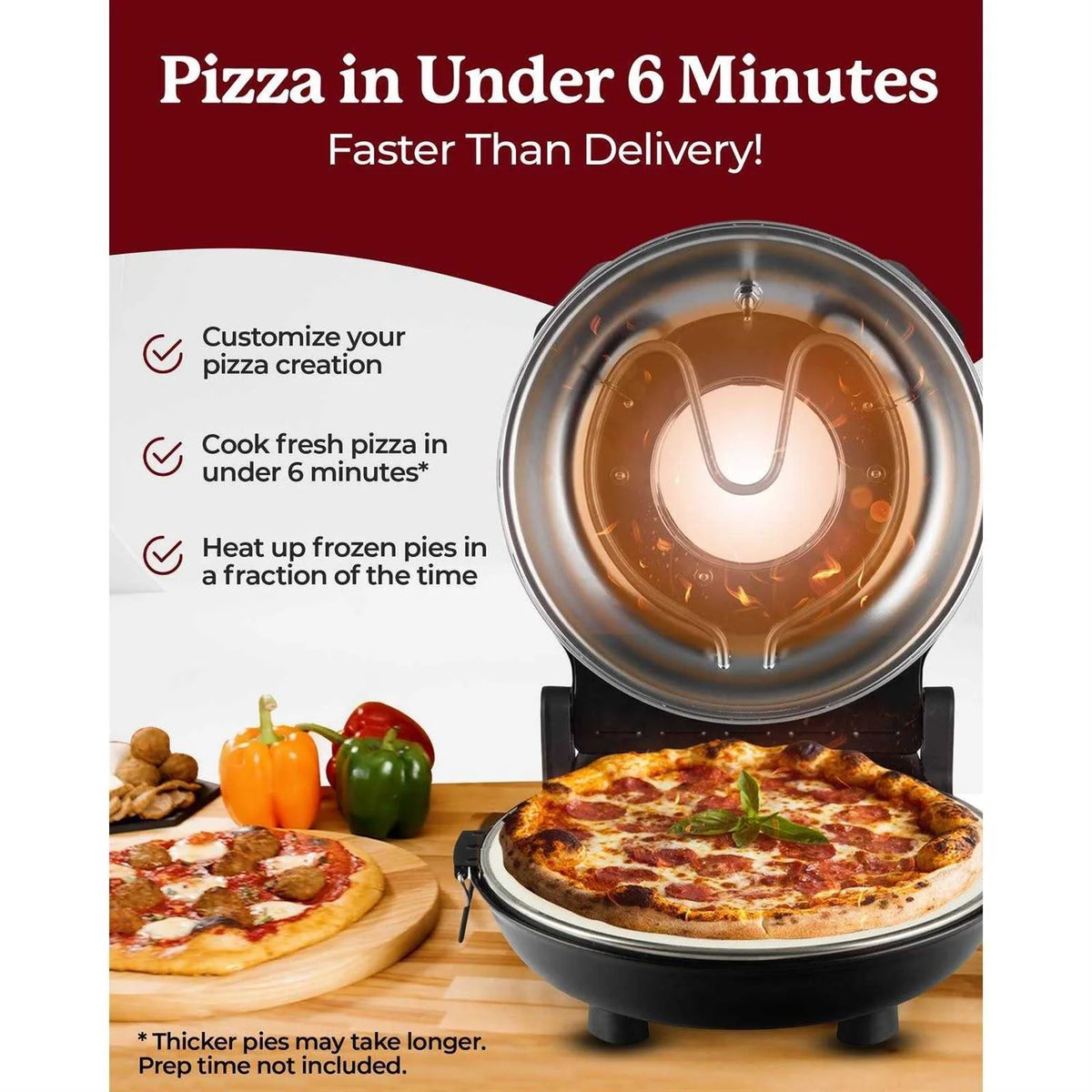 Granitestone Piezano Countertop Pizza Oven With 12in Pizza Stone