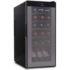 NutriChef Digital Electric Thermoelectric Wine Chiller Cooler, 18 Bottle, Black