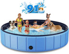 Totiro Foldable Dog Swimming Pool, 120in x 20in, PVC, Blue