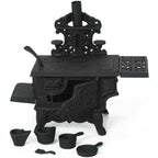 Old Mountain Mini Wood Cook Stove Set, Black, 12 in x 10 1/2 in x 5 1/2 in