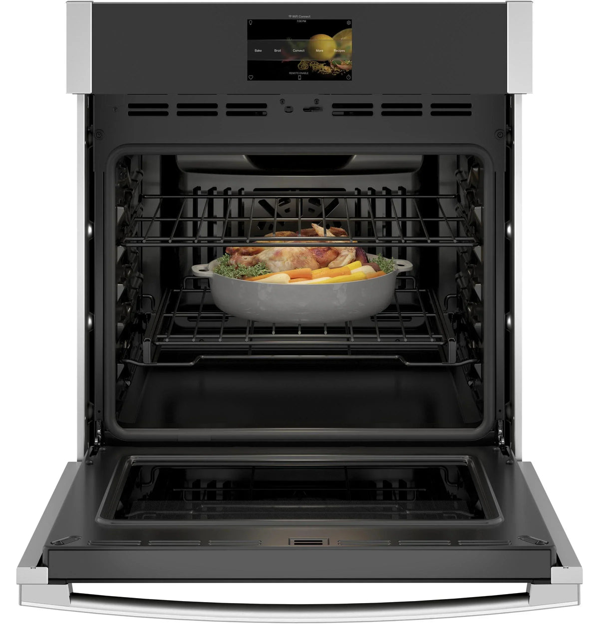 GE APPLIANCES Single Wall Electric Oven, Black Stainless Steel - PKS7000SNSS