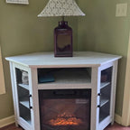 45 inch Industrial Corner Electric Fireplace TV Stand Console Table - 17 Electric Fireplace
