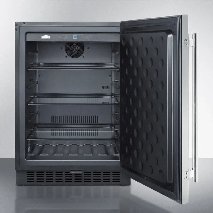 24in Wide Built-In All-Refrigerator With Stainless Steel Cabinet