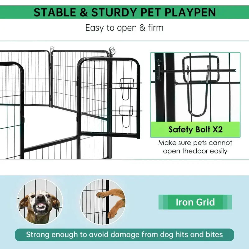 BestPet Metal Dog Playpen, 40in, 16 Panels, Indoor/Outdoor