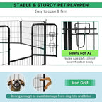 BestPet Metal Dog Playpen, 40in, 16 Panels, Indoor/Outdoor