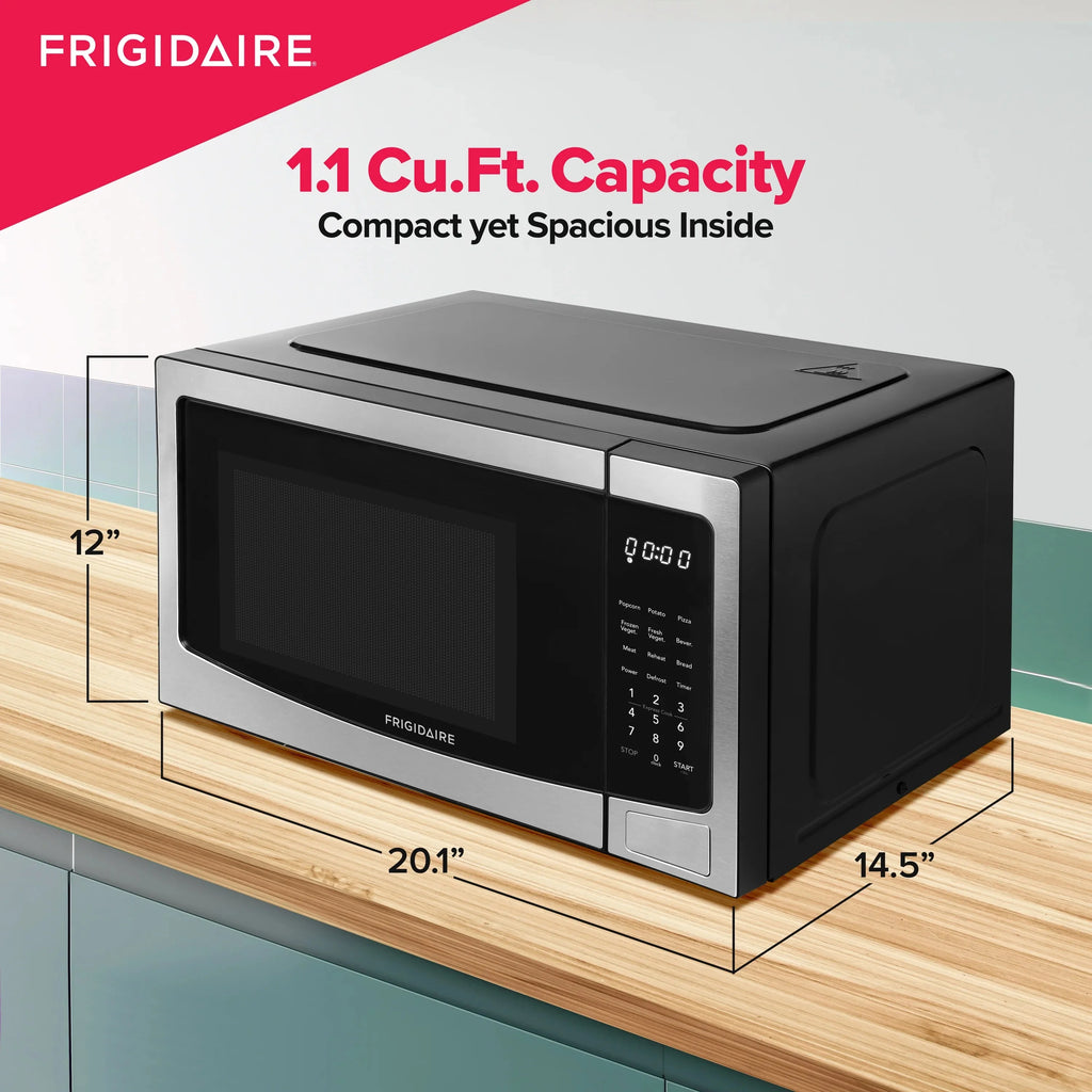 Frigidaire Countertop Microwave Oven, 1.1 Cu. Ft., Stainless Steel - EMW1120