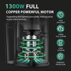 Centrifugal Juicer Machine 1100W, 3 in Feed Chute, BPA Free, Black