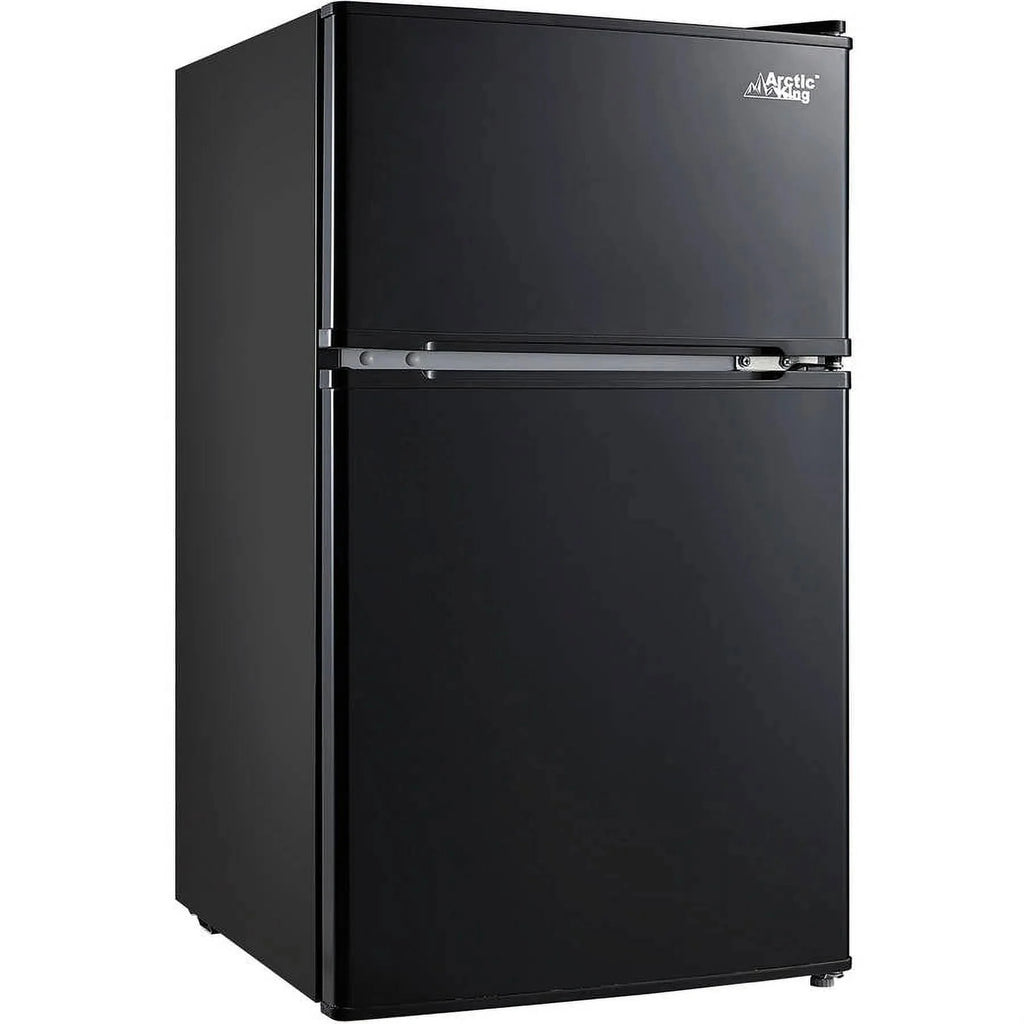 Arctic King Two-Door Mini Fridge With Freezer, 3.2 Cu ft, 18.5 in x 19.4 in x 33.3 in, Stainless Steel - E-Star
