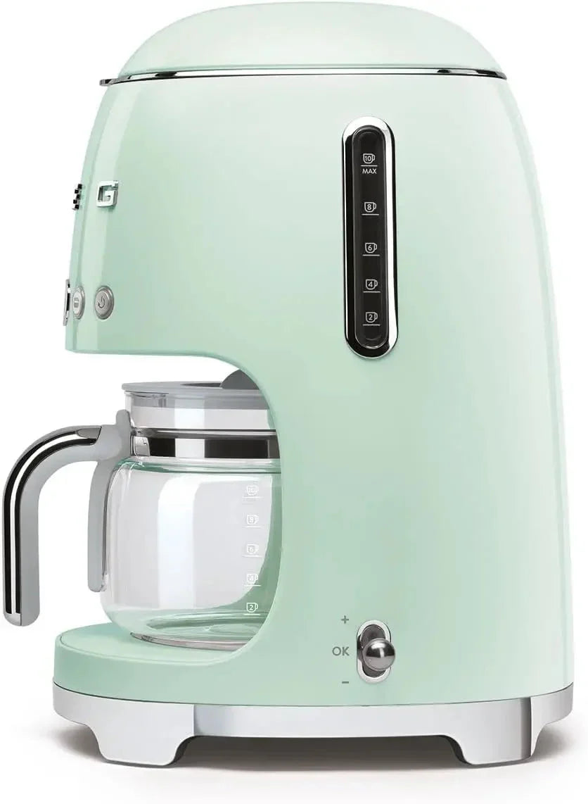 Smeg 50's Retro Style Drip Filter Coffee Machine, 10 Cups, Pastel Green