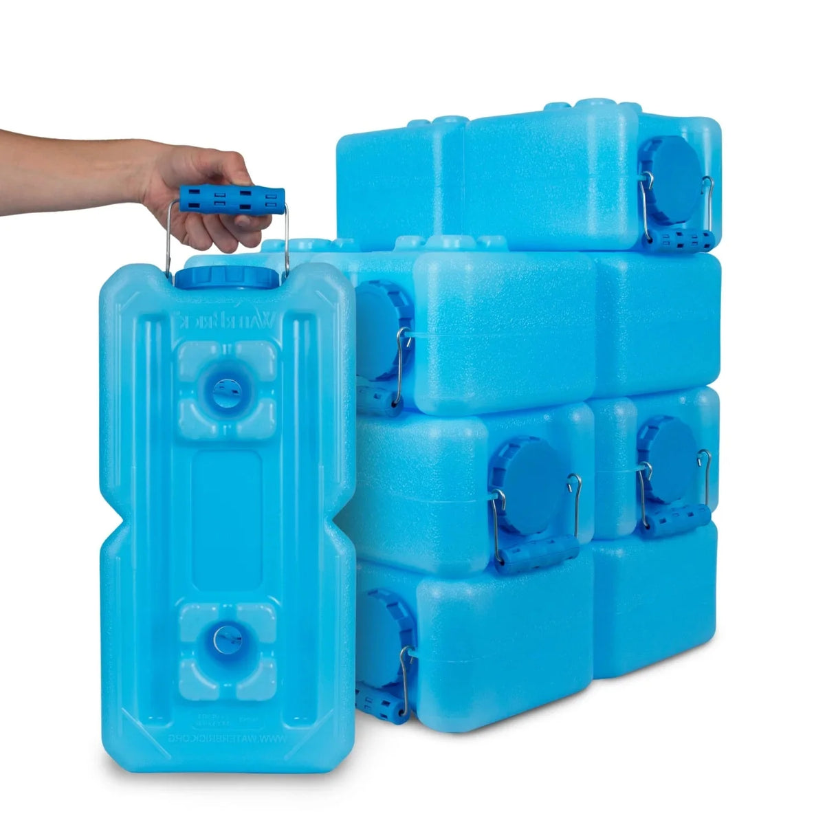 WaterBrick Stackable 3.5 Gallon Blue Water And Food Storage Container - 8 Pack