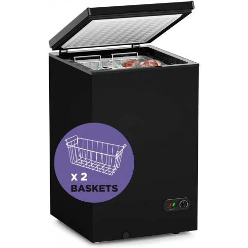 Northair Chest Freezer, 3.5 Cu Ft, 2 Removable Baskets, Black