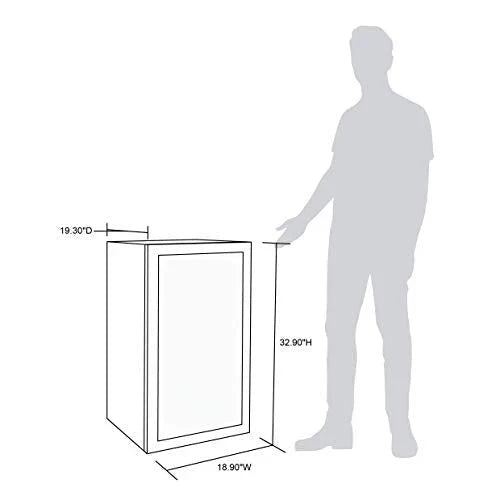 NewAir Beverage Refrigerator Cooler, 126 Cans, Stainless Steel, Right Hinge Glass Door - AB-1200