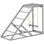PawHut Chicken Activity Play Center With Swing, Perches And Platform, Pastel Gray - D51-350V00GY