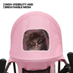 MoNiBloom Foldable Pet Stroller for Small Medium Dogs, 22 lbs, Pink