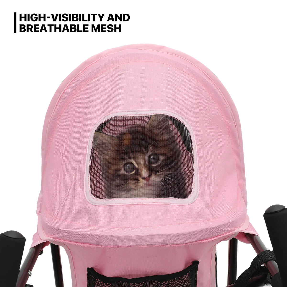 MoNiBloom Foldable Pet Stroller for Small Medium Dogs, 22 lbs, Pink
