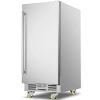 Ecojoy 15 Inch Stainless Steel Under Counter Beverage Refrigerator, 120 Cans