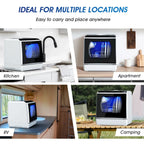 AIRMSEN Portable Countertop Dishwasher With 5L Built-In Water Tank And 5 Washing Programs - AE-TDQR03