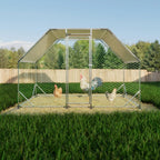 Seizeen Walk-In Chicken Coop Run for 6-8 Chickens, 10FT - Waterproof Galvanized Wire