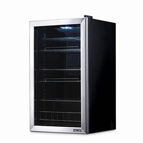 NewAir Beverage Refrigerator Cooler, 126 Cans, 3.4 Cubic Feet, Stainless Steel - AB-1200