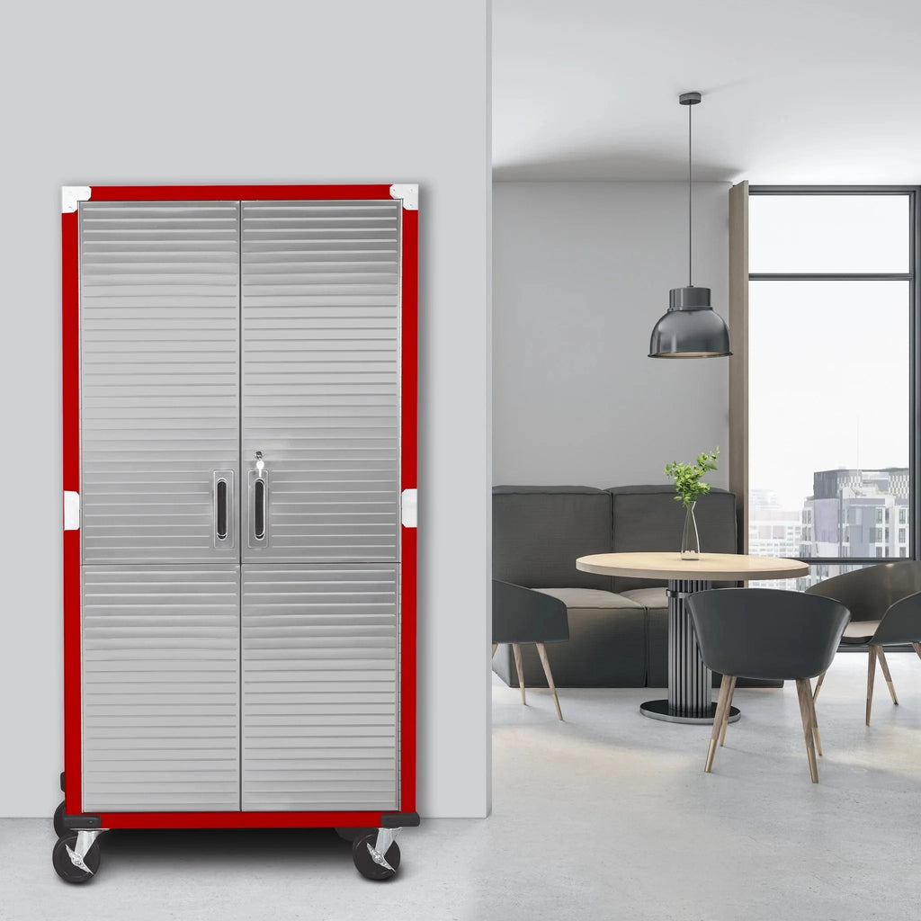 Seville Classics UltraHD Rolling Storage Cabinet, Granite, 36in W x 18in D x 72in H