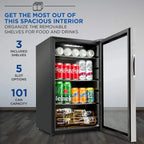 Ivation Freestanding Wine Cellar Mini Fridge, 101-Bottle, Stainless Steel