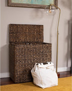 Sofia + Sam Oversized Divided Seagrass Hamper With 2 Canvas Liners, 28 x 14 x 27 Inches - 4602