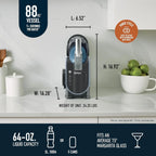 SLUSHi Frozen Drink And Slushie Machine, 88 oz, 5 Preset Programs, Black - FS301