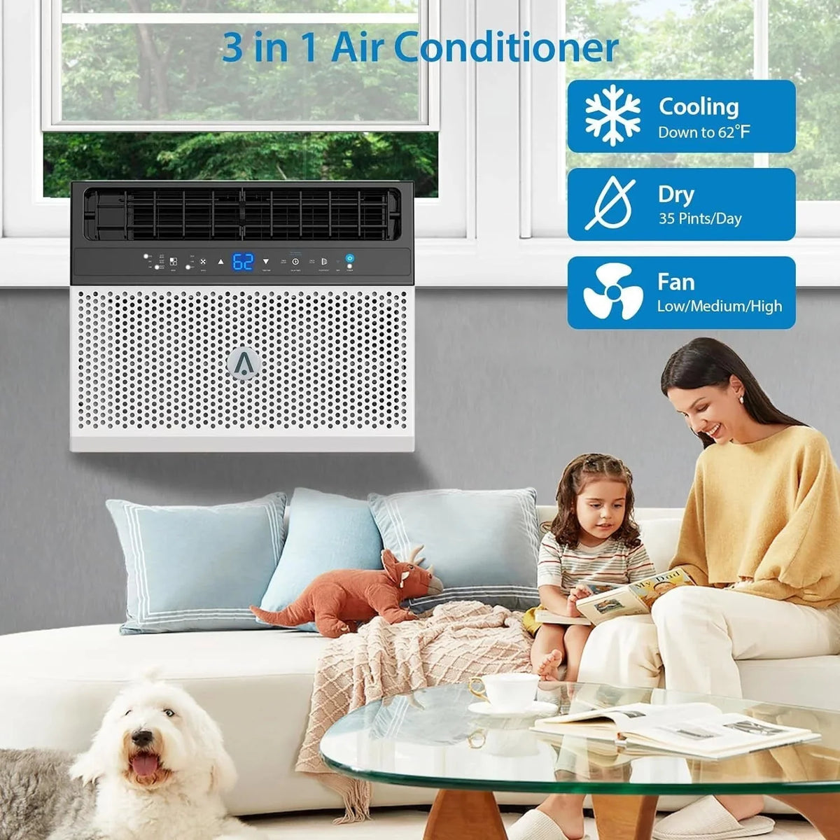 Window Air Conditioner 8000 BTU Up To 370 Sq. Ft. With Remote And App Control