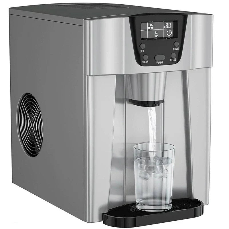 2-in-1 Countertop Ice Maker Water Dispenser, 36 lbs/24H, Black