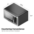 Chefman Countertop Microwave Oven, 0.9 Cu Ft, 900 Watts, Stainless Steel - CRJ55-SS-9