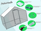 Phonjoroo Metal Chicken Coop With Run Cover, 10 ft L x 6.6 ft W x 6.6 ft H (79.2 in H x 79.2 in W x 120 in D)