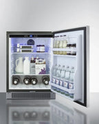 Built-In Outdoor All-Refrigerator, 24 in Wide, Stainless Steel, LHD