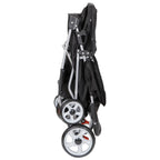 HomGarden 4 Wheel Foldable Pet Stroller Carrier Cart With Storage Basket And Cup Holder - Black