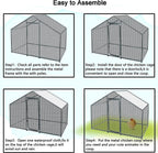 Phonjoroo Metal Chicken Coop With Run Cover, 10 ft L x 6.6 ft W x 6.6 ft H (79.2 in H x 79.2 in W x 120 in D)