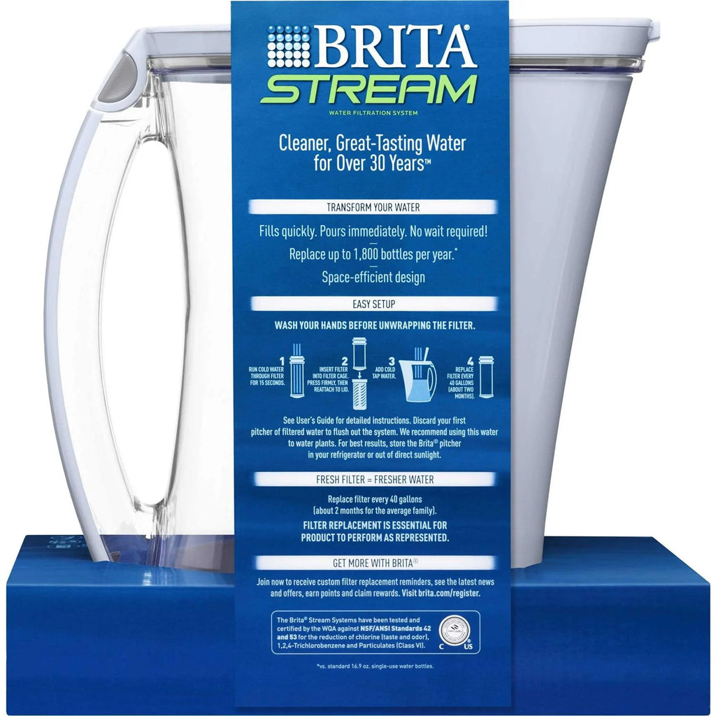 Brita Stream Rapids Water Pitcher 12-Cup