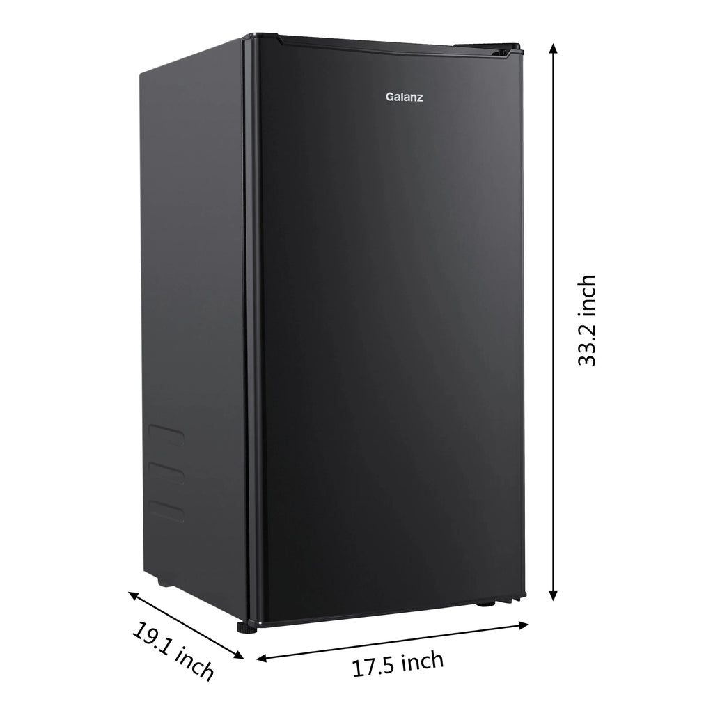 Galanz 3.3 Cu Ft One Door Mini Fridge, Black