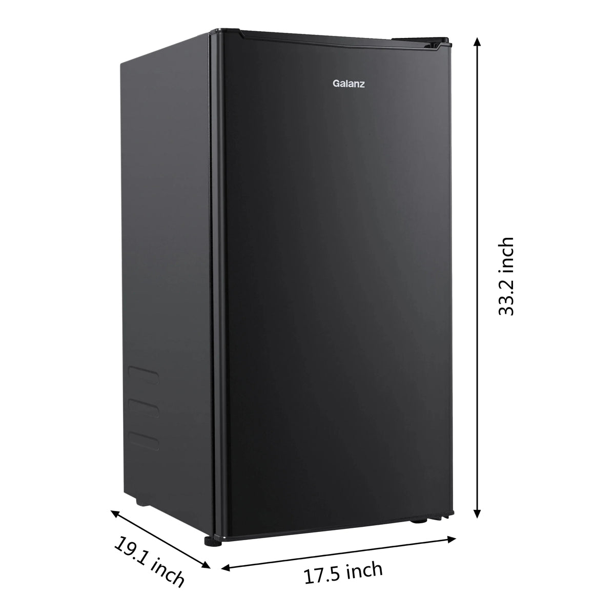 Galanz 3.3 Cu Ft One Door Mini Fridge, Black