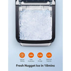 TAOTRONIC Countertop Nugget Ice Maker, 26lb Per Day, 3.3lb Ice Bin