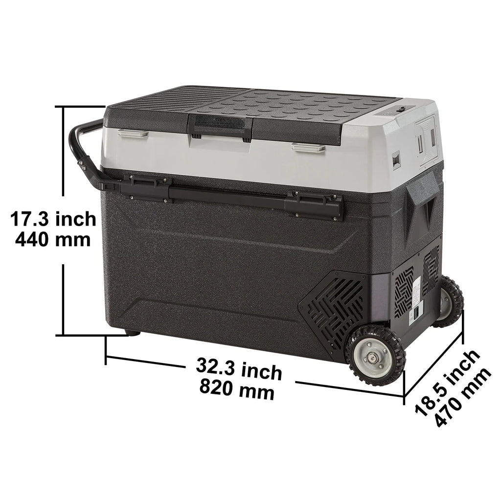 VEVOR Dual-Zone Car Refrigerator Freezer, 48QT - T45K