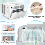 10000 BTU Window Air Conditioner With Remote, ECO Mode And Dehumidifier - White