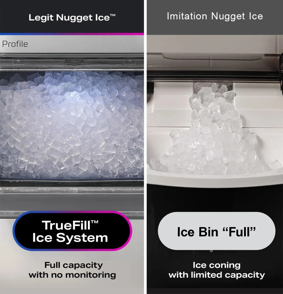 GE Profile Opal 2.0 Ultra Nugget Ice Maker With Scale Inhibiting Filter, Scoop, 38 lbs In 24 Hours, WiFi - Stainless Steel