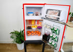 Frigidaire Retro Two-Door Compact Refrigerator With Freezer, 3.1 Cu. Ft., Red
