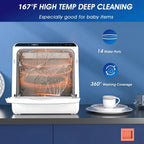 AIRMSEN Portable Countertop Dishwasher With 5L Built-In Water Tank And 5 Washing Programs - AE-TDQR03