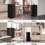 Upstreman 4.0 Cu.Ft Double Door Mini Fridge With Freezer, Black - BR401