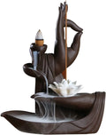 Backflow Incense Waterfall Burner - Buddha Hand Ceramic Lotus