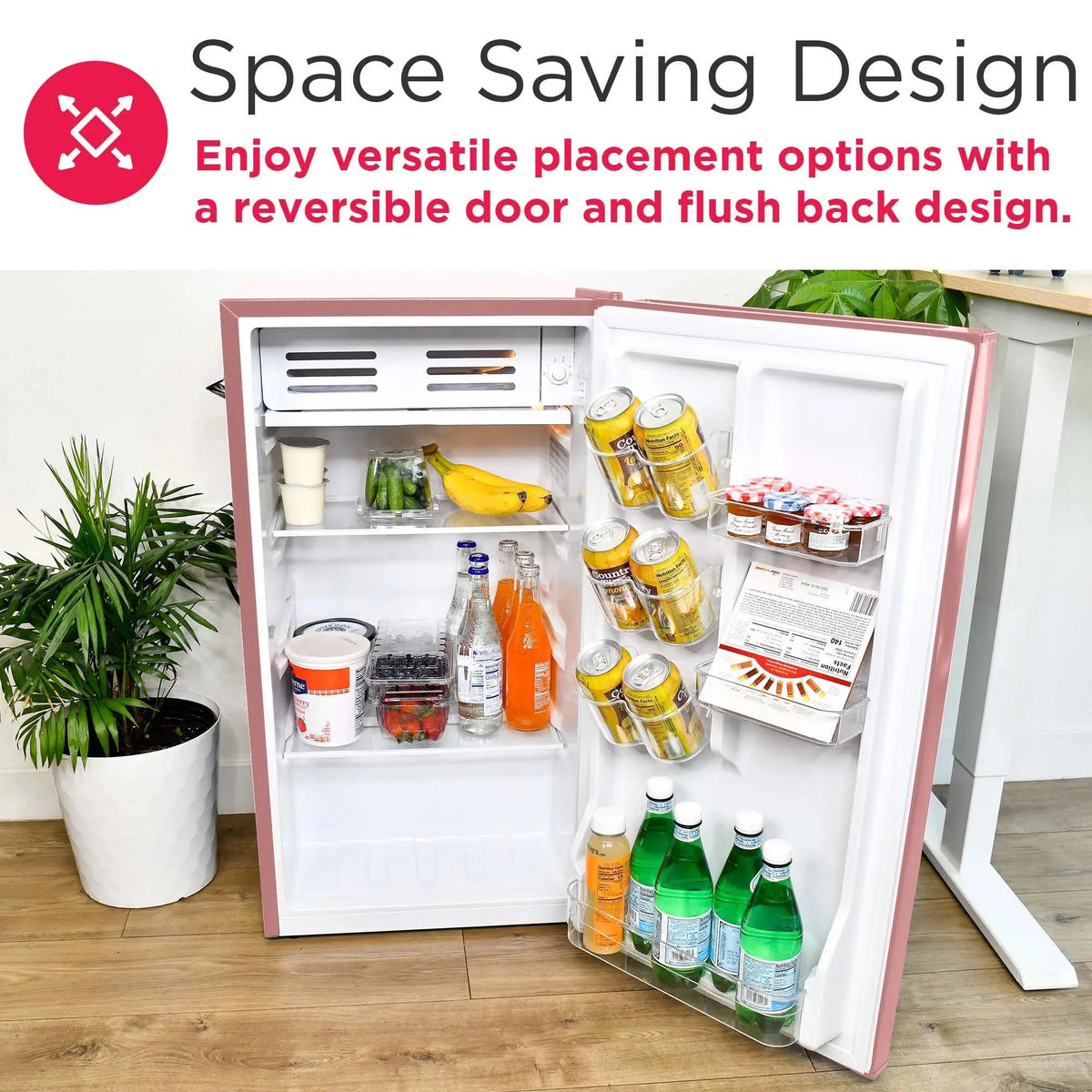 Frigidaire Retro Bar Fridge, 3.2 Cu. Ft., Pink, 65-Watt - EFR376-C-PINK