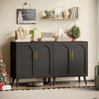 Rovaurx Set Of 2 Rattan Storage Cabinets With Doors