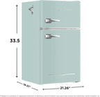 Frigidaire Retro Compact 2-Door Refrigerator With Freezer Compartment And Bottle Opener - 3.2 Cu. Ft