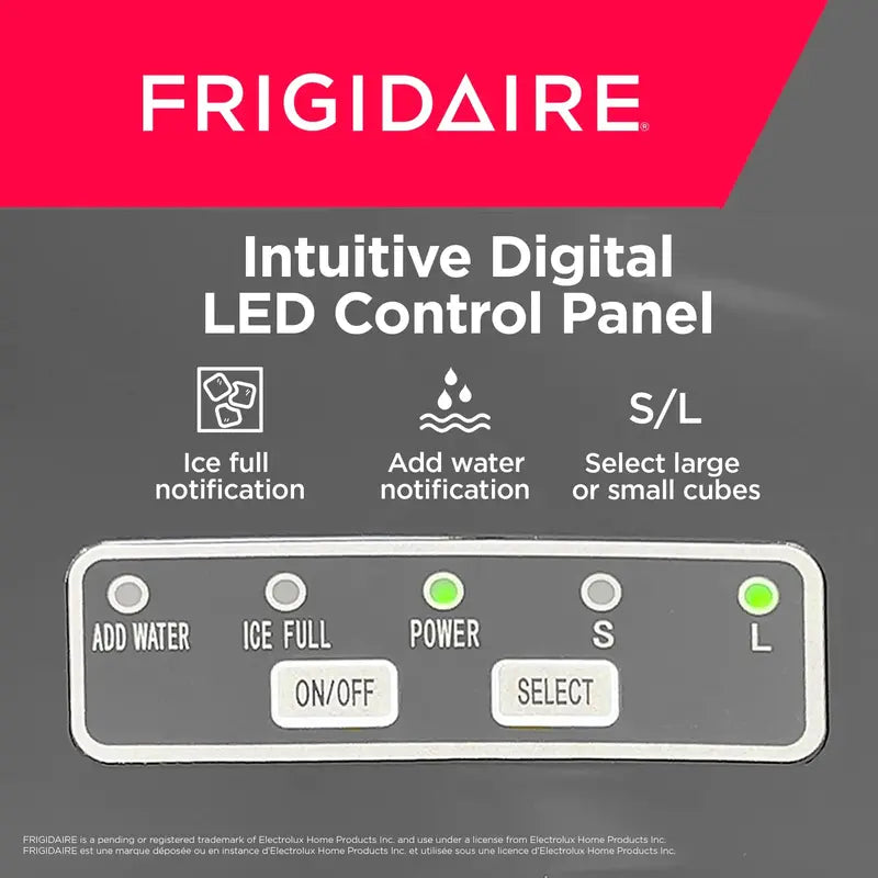 Frigidaire Stainless Steel Portable Countertop Ice Maker - 26 Lbs Daily